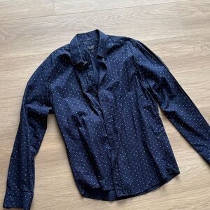 Armani Jeans Dark Blue Patterned Shirt